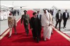 رئیس‌جمهور ایران با استقبال امیر قطر وارد دوحه شد