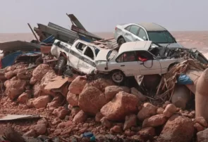 تصاویر آخرالزمانی از طوفان ویرانگر در لیبی